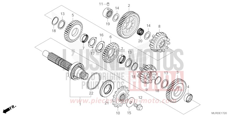 TRANSMISSION (COUNTERSHAFT) for NX500 GRAPHITE BLACK (NHB01) from 2026