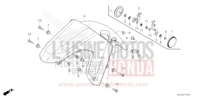 FRONT FENDER for NX500 GRAPHITE BLACK (NHB01) from 2026