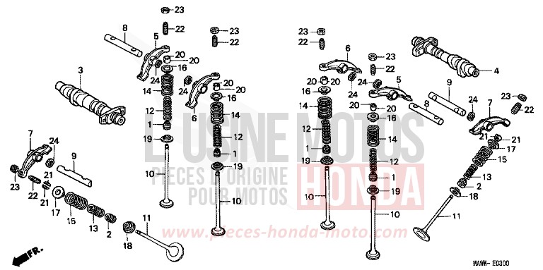 CAMSHAFT/VALVE for TRANSALP BLACK (NH1D) from 1999