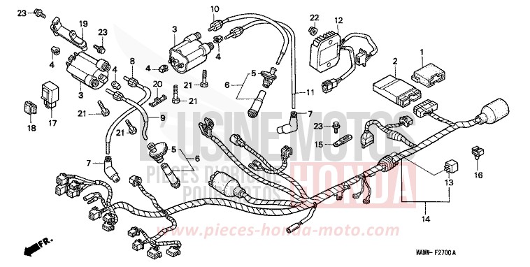 WIRE HARNESS for TRANSALP BLACK (NH1D) from 1999