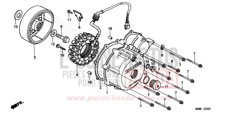 LEFT CRANKCASE COVER/ GENERATOR for TRANSALP TASMANIA GREEN ME (G142G) from 1999