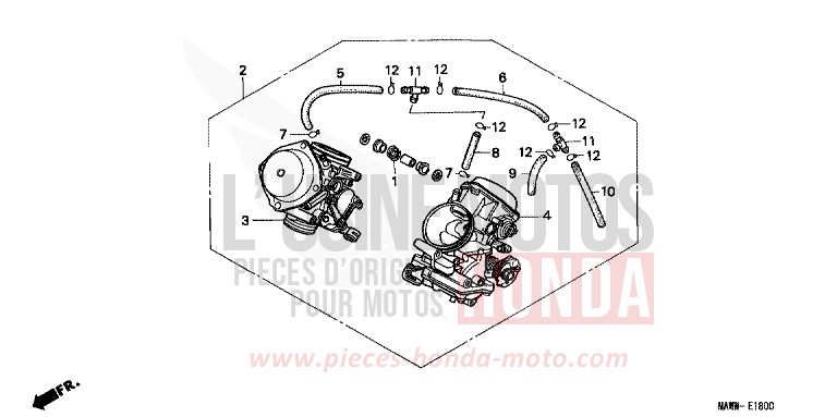 CARBURETOR (ASSY.) for TRANSALP WINTER LAKE BLUE METALLIC (PB187) from 1999