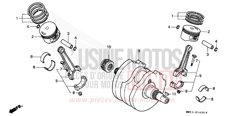 CRANKSHAFT/PISTON for TRANSALP GRAND GREEN METALLIC (G137G) from 1991
