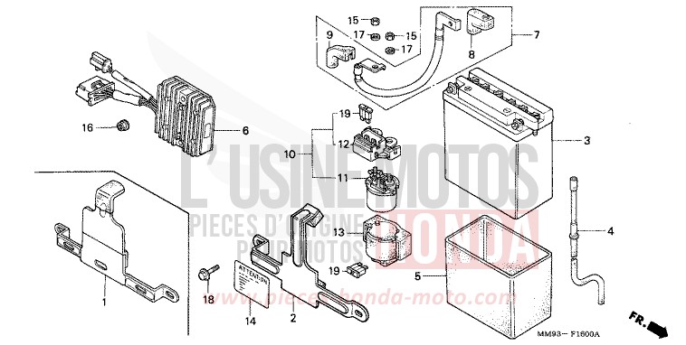 BATTERY for TRANSALP GRAND GREEN METALLIC (G137G) from 1991