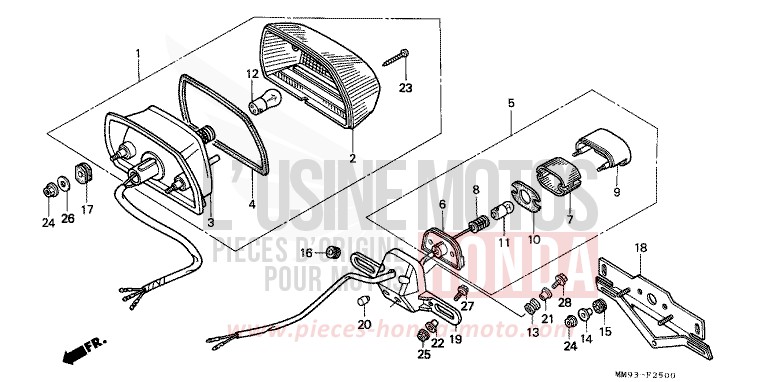 TAILLIGHT for TRANSALP GRAND GREEN METALLIC (G137G) from 1991