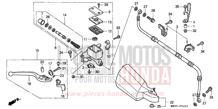 FR. BRAKE MASTER CYLINDER (XL600VR) for TRANSALP SPARKLER BLACK PEARL (NH343K) from 1994
