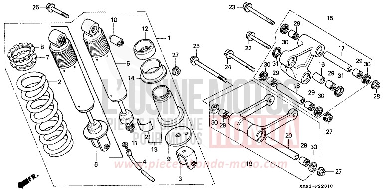 REAR CUSHION (XL600VK/VL/VM/VN/VP/VR) for TRANSALP CANDY TAHITIAN BLUE (PB215H) from 1992