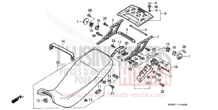 SEAT for TRANSALP MOONRISE PERPLE METALLIC (RP131E) from 1993