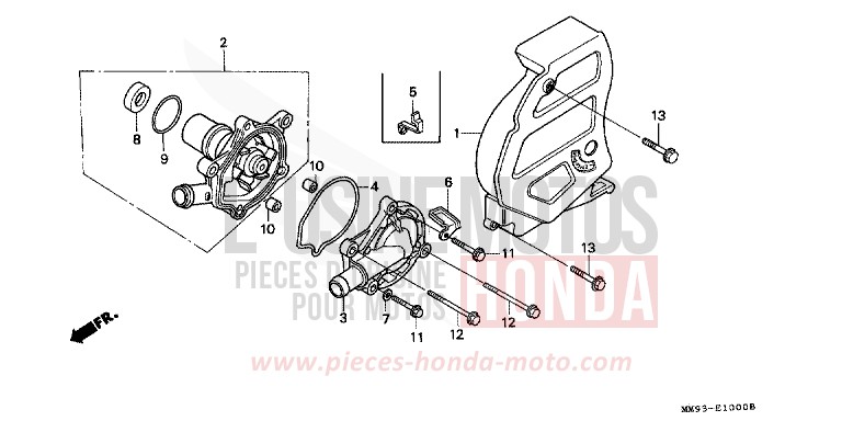WATER PUMP for TRANSALP MOONRISE PERPLE METALLIC (RP131E) from 1992