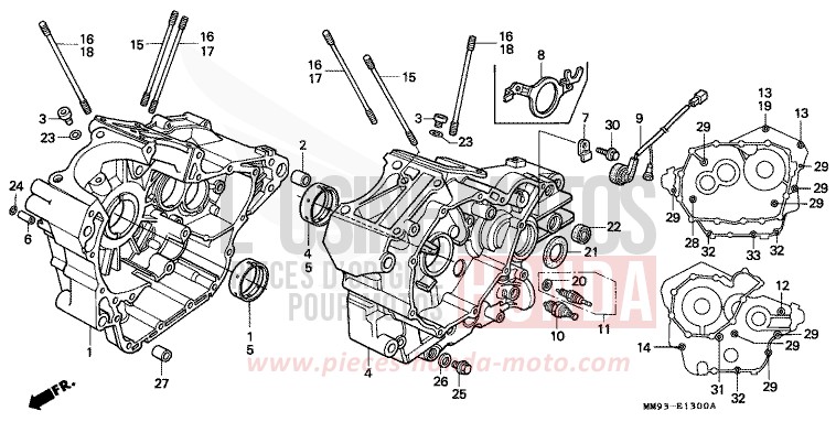 CRANKCASE for TRANSALP MOONRISE PERPLE METALLIC (RP131E) from 1992