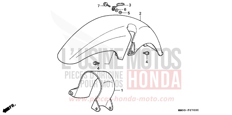 FRONT FENDER for TRANSALP MOONRISE PERPLE METALLIC (RP131E) from 1992