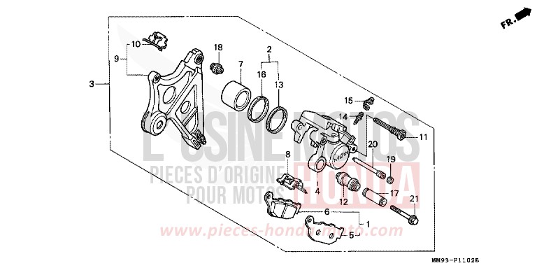 RR. BRAKE MASTER CYLINDER (XL600VM/VN/VP/VR) for TRANSALP MOONRISE PERPLE METALLIC (RP131E) from 1992