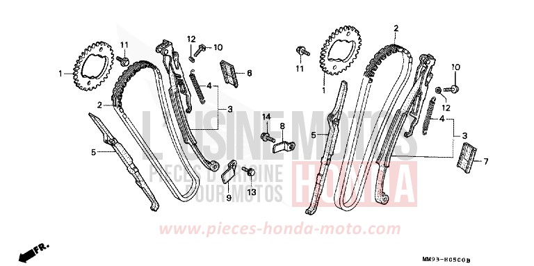CAM CHAIN/TENSIONER for TRANSALP PR131E (PR131E) from 1992