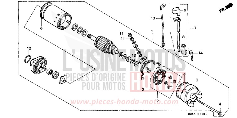 STARTING MOTOR (XL600VK/VL/VM/VN/VP/VR) for TRANSALP PR131E (PR131E) from 1992