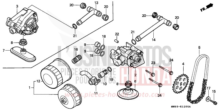 OIL FILTER/OIL PUMP for TRANSALP PR131E (PR131E) from 1992