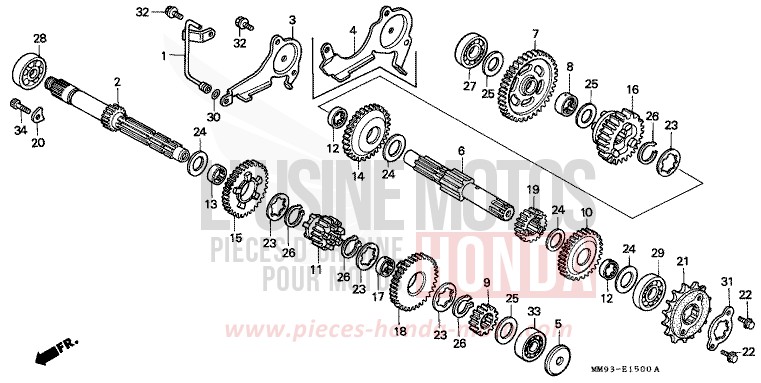 TRANSMISSION for TRANSALP PR131E (PR131E) from 1992