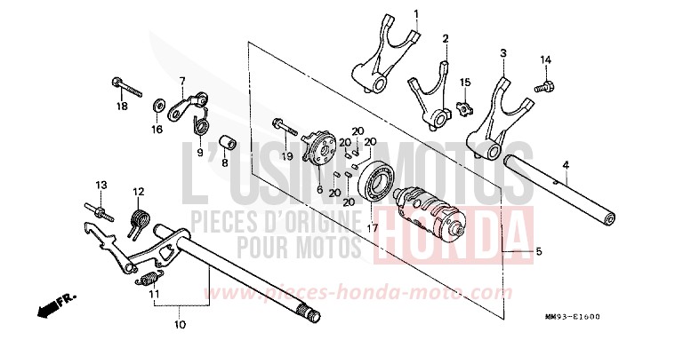 GEARSHIFT DRUM for TRANSALP PR131E (PR131E) from 1992