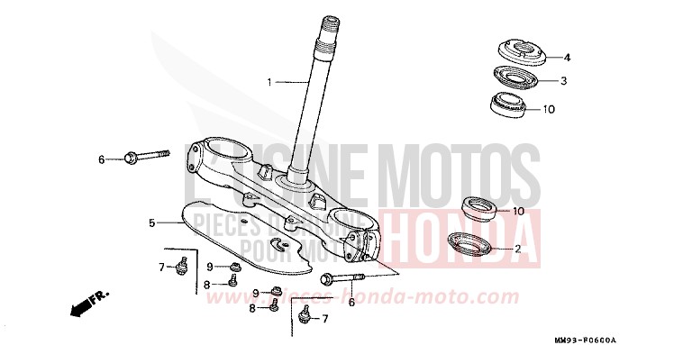 STEERING STEM for TRANSALP PR131E (PR131E) from 1992