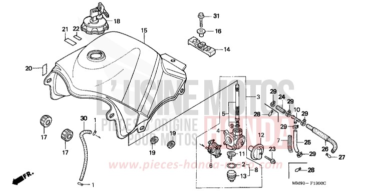 FUEL TANK for TRANSALP PR131E (PR131E) from 1992