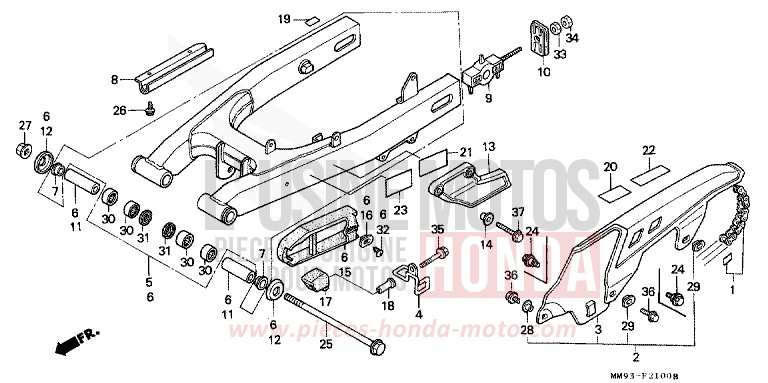 REAR FORK for TRANSALP PR131E (PR131E) from 1992