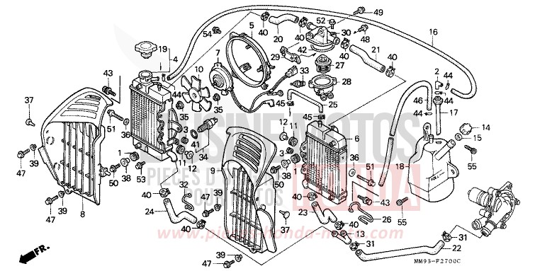 RADIATOR for TRANSALP PR131E (PR131E) from 1992