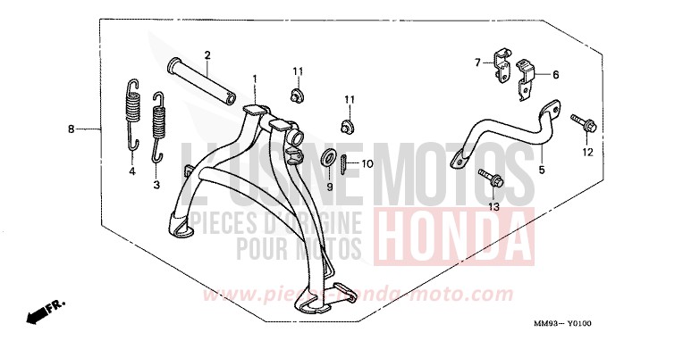 STAND SET (XL600VK/VL/VM/VN/VP/VR) for TRANSALP PR131E (PR131E) from 1992