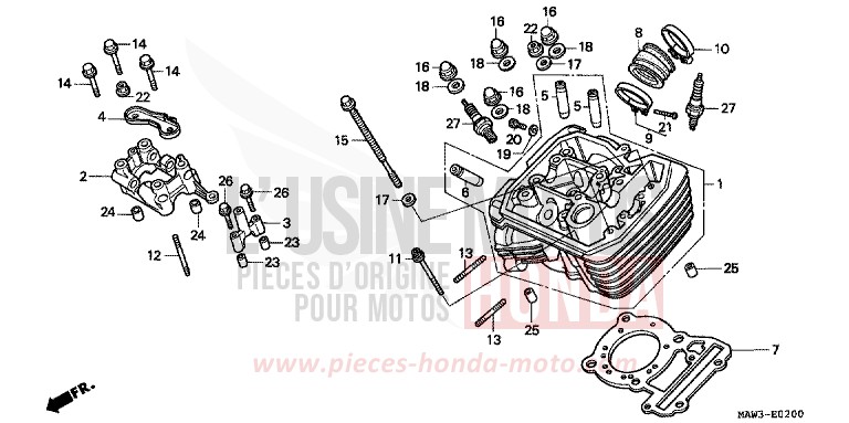 CYLINDER HEAD (FRONT) for TRANSALP ANCHOR GRAY METALLIC-U (NH229B) from 1996