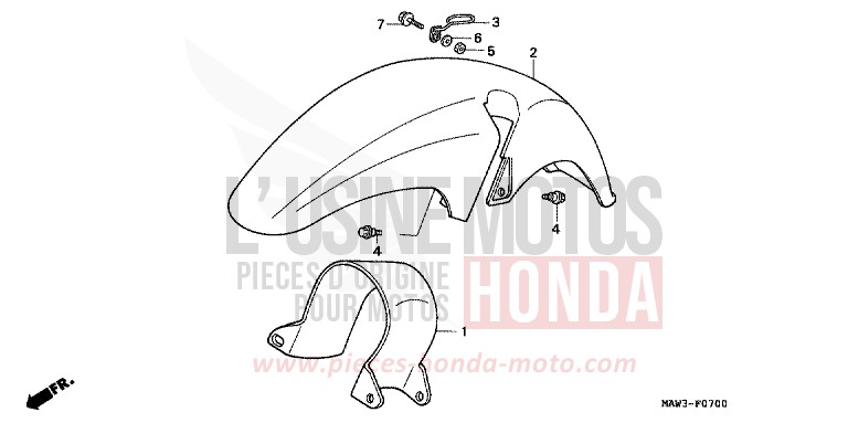 FRONT FENDER for TRANSALP ANCHOR GRAY METALLIC-U (NH229B) from 1996