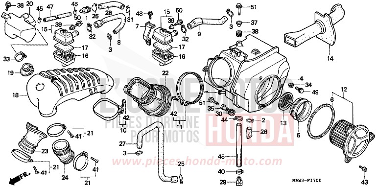AIR CLEANER (E/F/G/IT/SP/2G/2IT) for TRANSALP ANCHOR GRAY METALLIC-U (NH229B) from 1996