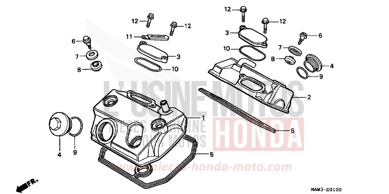 CYLINDER HEAD COVER for TRANSALP CASSIS RED METALLIC (R217K) from 1996