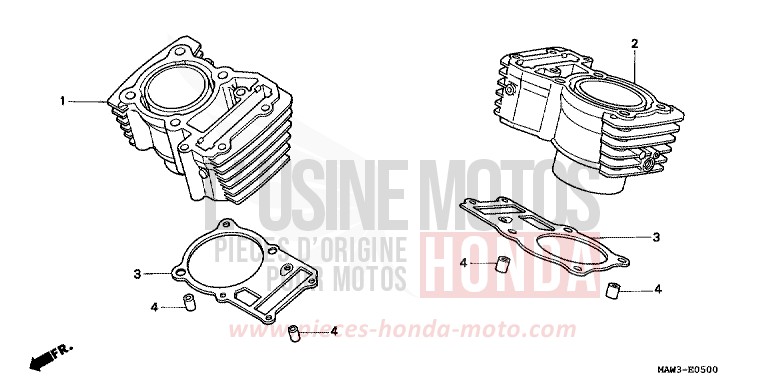 CYLINDER for TRANSALP CASSIS RED METALLIC (R217K) from 1996