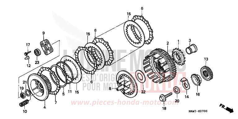 CLUTCH for TRANSALP CASSIS RED METALLIC (R217K) from 1996