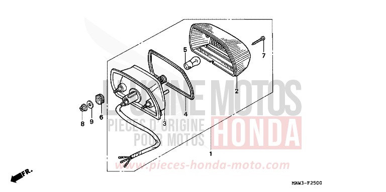 TAILLIGHT for TRANSALP CASSIS RED METALLIC (R217K) from 1996