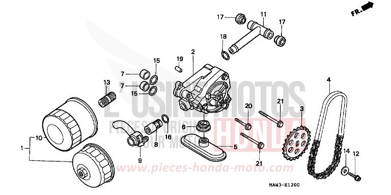 OIL FILTER/OIL PUMP for TRANSALP LAPIS BLUE METALLIIC (PB257H) from 1996