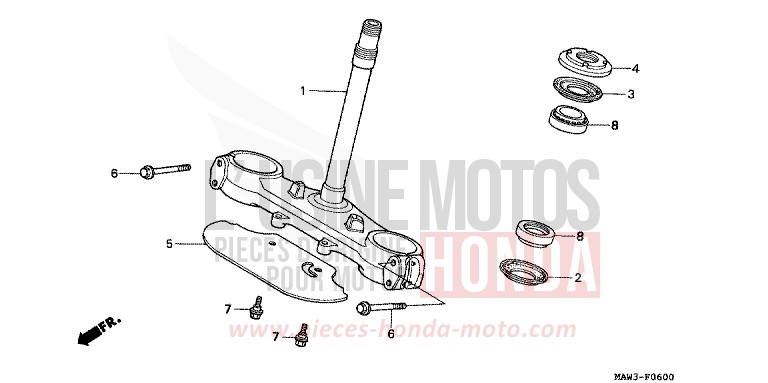 STEERING STEM for TRANSALP LAPIS BLUE METALLIIC (PB257H) from 1996