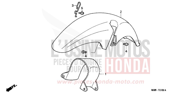 FRONT FENDER for TRANSALP BLACK (NH1D) from 1998