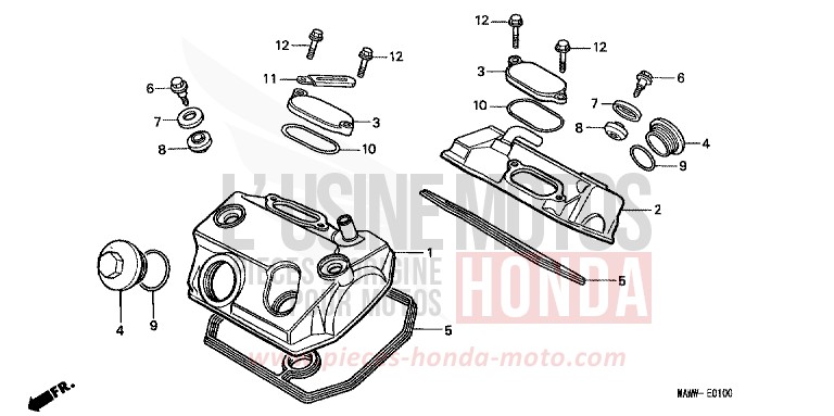 CYLINDER HEAD COVER for TRANSALP RADIANT RED METALLIC (R218K) from 1998