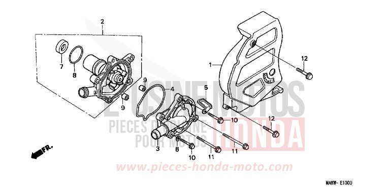 WATER PUMP for TRANSALP RADIANT RED METALLIC (R218K) from 1998