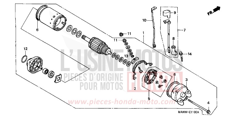 STARTING MOTOR for TRANSALP RADIANT RED METALLIC (R218K) from 1998