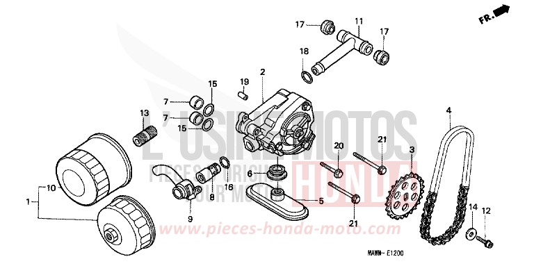 OIL FILTER/OIL PUMP for TRANSALP RADIANT RED METALLIC (R218K) from 1998