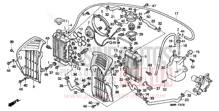 RADIATOR for TRANSALP BLACK (NH1D) from 1997