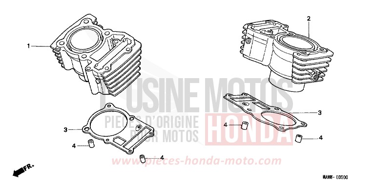 CYLINDER for TRANSALP RADIANT RED METALLIC (R218K) from 1997