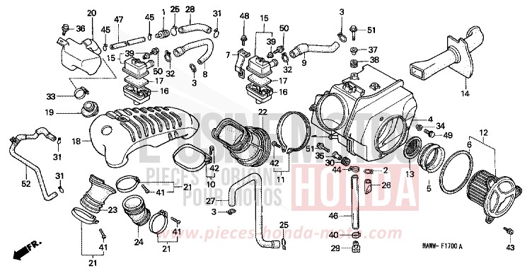 AIR CLEANER for TRANSALP RADIANT RED METALLIC (R218K) from 1997
