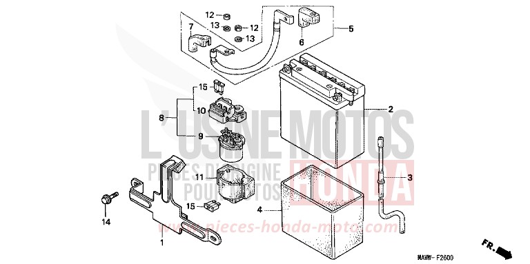 BATTERY for TRANSALP RADIANT RED METALLIC (R218K) from 1997