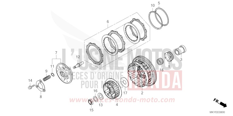 CLUTCH for CB650R CANDY CHROMOSPHERE RED (R381) from 2024