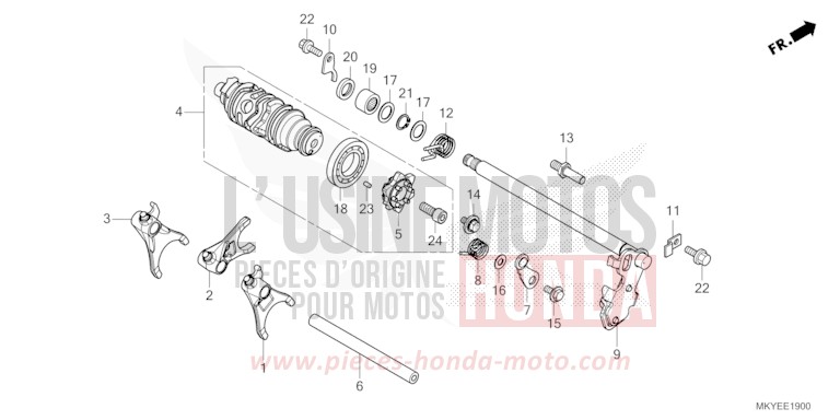 GEARSHIFT DRUM for CB650R CANDY CHROMOSPHERE RED (R381) from 2024