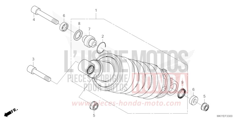 REAR CUSHION for CB650R CANDY CHROMOSPHERE RED (R381) from 2024