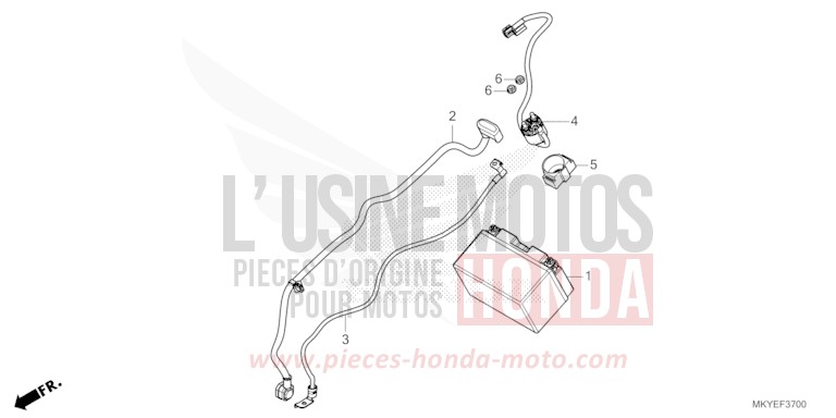 BATTERY for CB650R CANDY CHROMOSPHERE RED (R381) from 2024