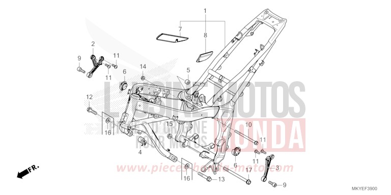 FRAME BODY for CB650R CANDY CHROMOSPHERE RED (R381) from 2024