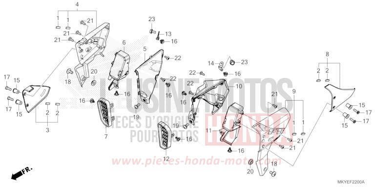SHROUD for CB650R MAT LAUREL GREEN METALLIC (G207) from 2024
